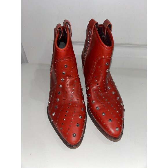 Sam Edelman Women’s Brian Red Studded Ankle Boots size 7.5 - Picture 4 of 10